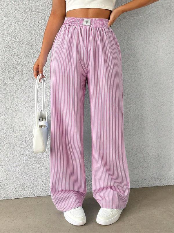 Women's Striped Print Pants, Casual Comfy Trousers for Daily Wear, Ladies Bottoms for All Seasons 0
