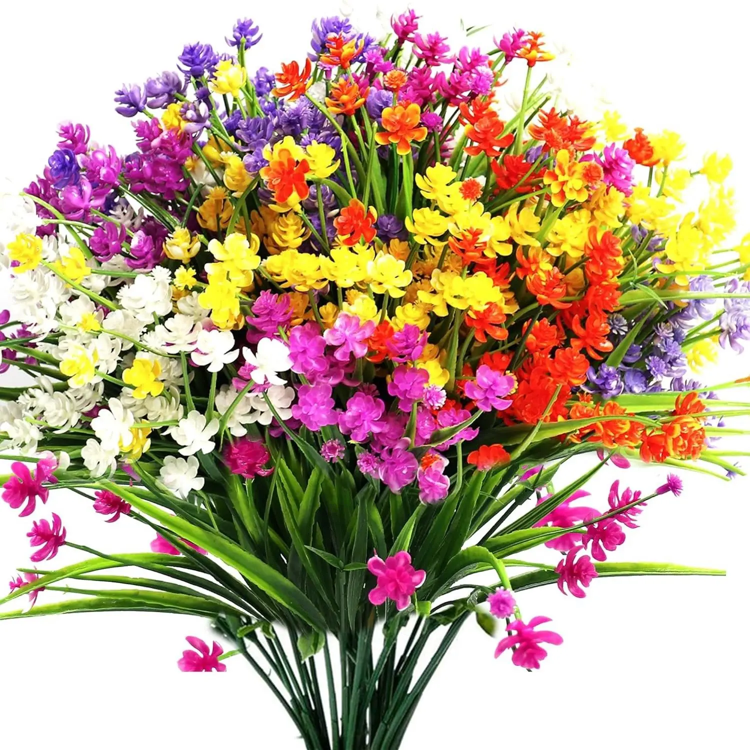 Artificial Flower Bundles, 10 Bundles Mixed Color UV Protect Fake Flower, Decoration Supplies for Home Living Room Bedroom Dining Room Wedding Party, Indoor Plants, Bouquet