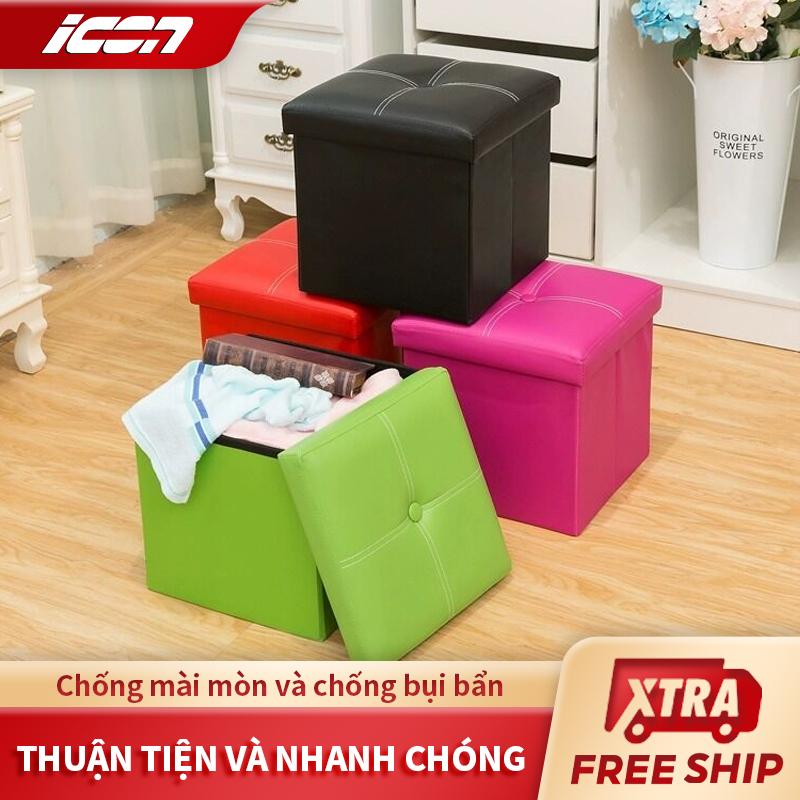  Ghế hộp đựng đồ   loại dày   ghế sofa có thể ngồi ghế đựng đồ hình vuông thiết kế da PU bền đẹp 