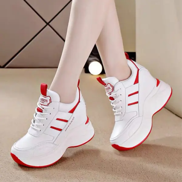 Stylish Height Increasing Women's White Shoes 2023 Summer New Platform Travel Sneakers Women's Sports Casual Women's Shoes