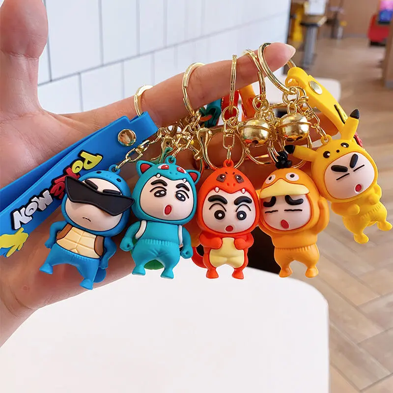 Creative cross-dressing turned into a new cartoon keychain car backpack pendant doll small gift.