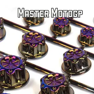 cover Baut probolt flower Tutup baut 10 12 14 Monel flower warna Aksesoris motor tutup steker plating sekrup bingkai mesin Universal semua motor