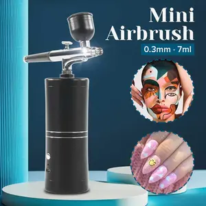 KKMOON Air Compressor Airbrush Painting Art Spray Gun 0.3mm 7ml - ARP150