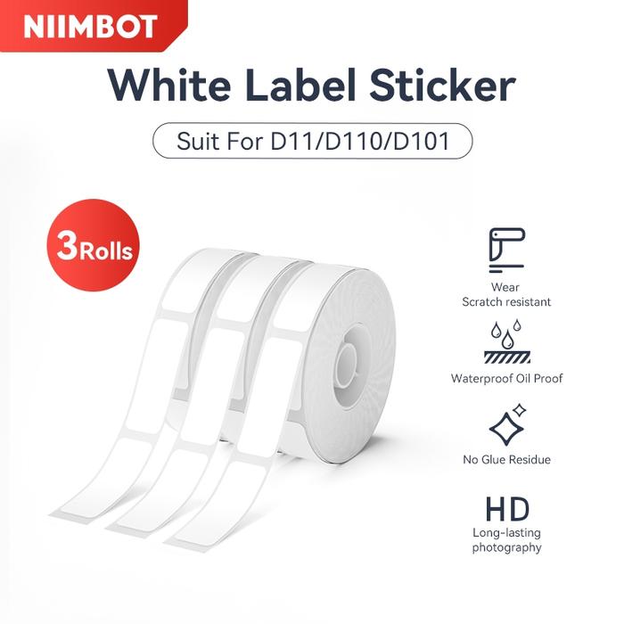 Jual 3 Gulungan-Niimbot D11/D110/D101 Kertas Label Termal Putih Tahan ...