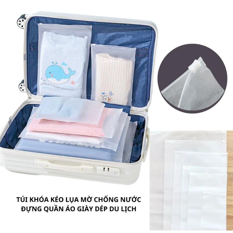 Túi zip lụa mờ khóa kéo chống nước đựng quần áo giày dép vật dụng cá nhân phụ kiện du lịch