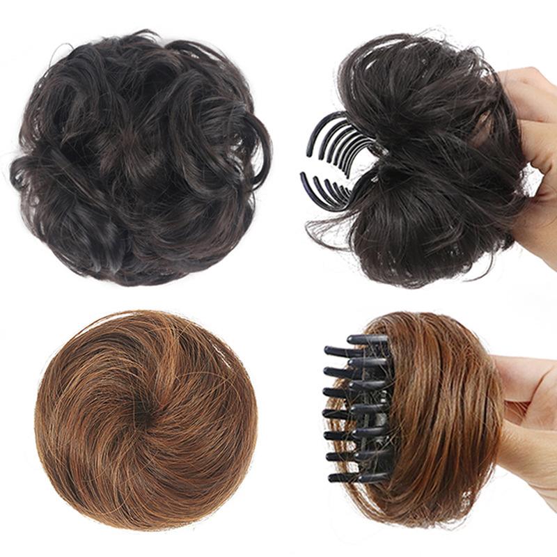 Búi Tóc Kẹp, Ngắn, Đen Và Nâu Tự Nhiên, Búi Tóc Donut Búi Tóc Kiểu Xếp Nếp Búi Tóc Vuốt, Tóc Giả Tóc Nối, Búi Tóc 0