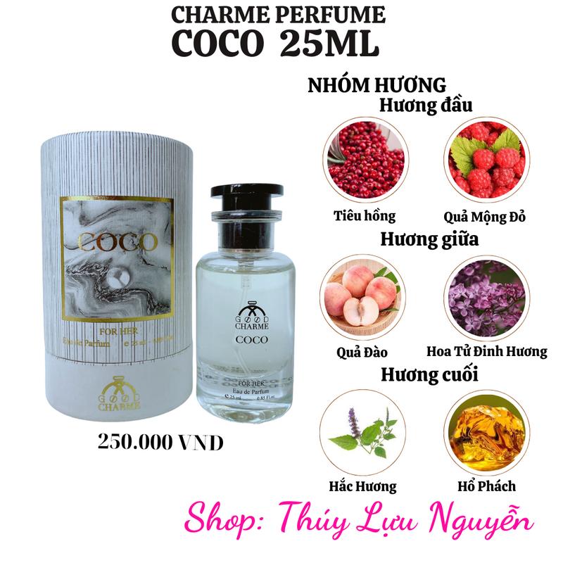 Nước hoa nữ Charme COCO 25ml dạng xịt - Tinh tế nữ tính sang trọng. Perfume Xịt Thơm Women Cosmetic Trà