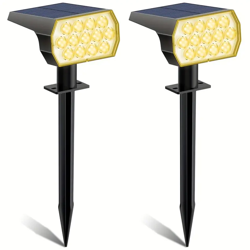 Solar Powered Garden Spotlight, 3 Lighting Modes Solar Powered Garden Flood Light, Outdoor Lighting for Patio Pathway Driveway Pool Yard 4