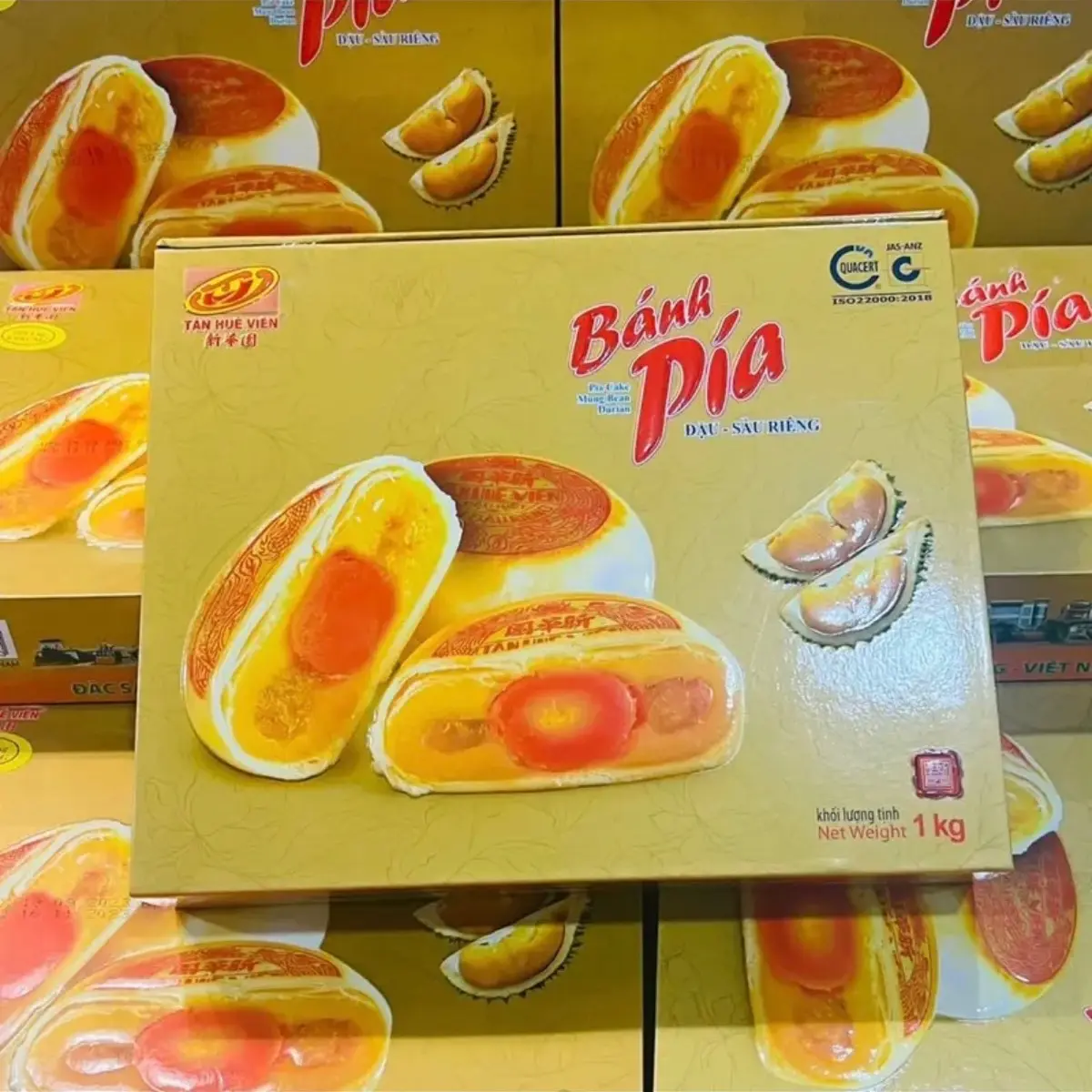 Pía Khổng lồ 1kg 8 trứng Tân Huê Viên (hộp quai xách sang trọng)