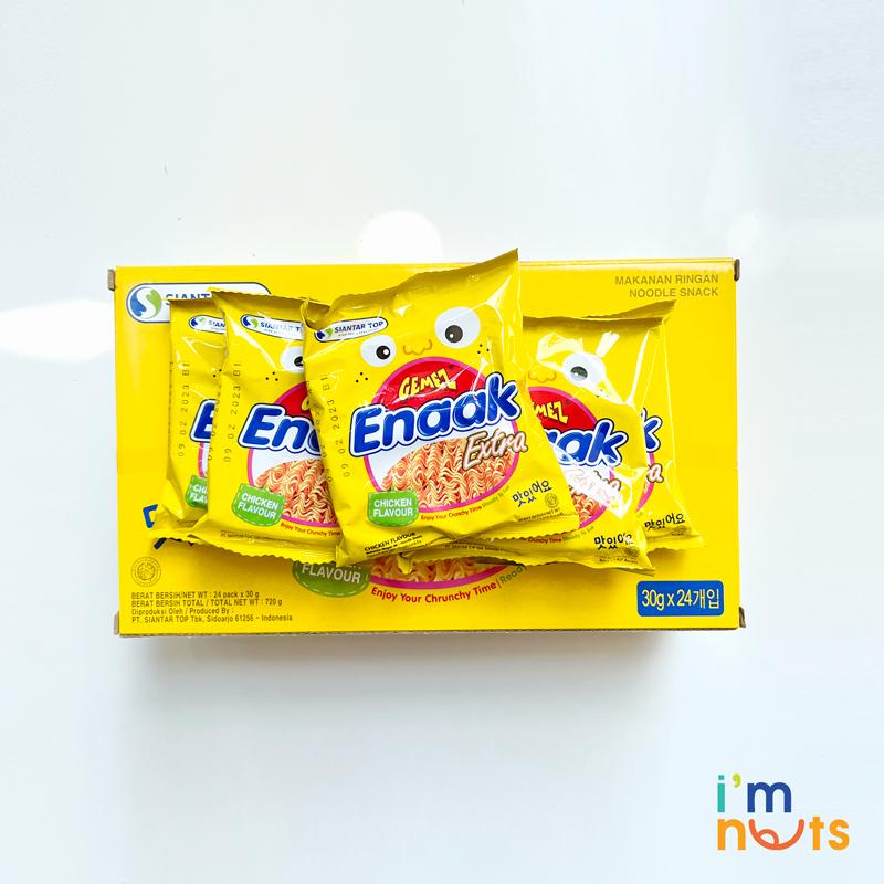 Snack mì trẻ em Enaak Indonesia vị gà truyền thống thùng 24 gói x 30g