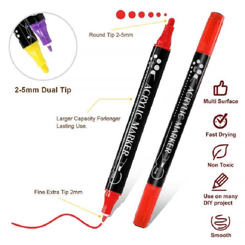 Acrylic Paint Marker Set, 1 Set Waterproof Quick Dry Paint Marker Pen, Art Supplies for Students, Office Stationery & Supplies 3