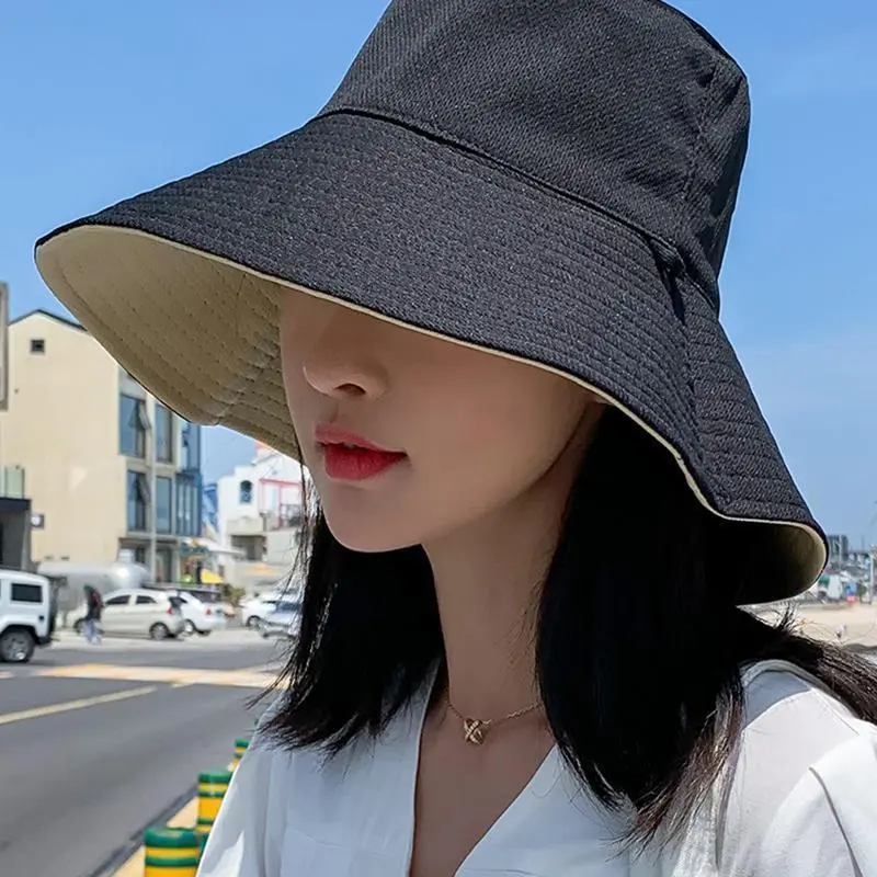 Mũ Ngư Dân, Dành Cho Nữ, Thiết Kế Mới Và Dễ Phối Đồ Thích Hợp Cho Mùa Xuân Và Mùa Hè, Hợp Xu hướng, Phong Cách Người Nổi Tiếng Trên Internet, Mũ Che Mặt, Chống Nắng, Chống Tia Cực Tím, Thời Trang
