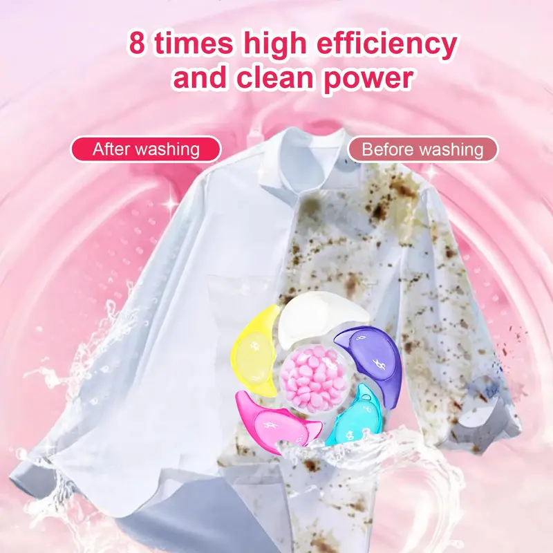 Concentrated Active Detergent Beads, 50pcs/box Long Lasting Fragrance Laundry Beads, Deep Cleaning Laundry Detergent 5
