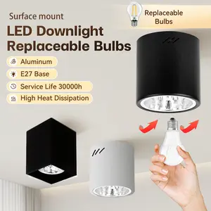 Lampu Downlight Terpasang di Permukaan LED Lampu Pin E27 Lampu Sorot Langit-langit untuk Penerangan Kanopi Dalam Ruangan