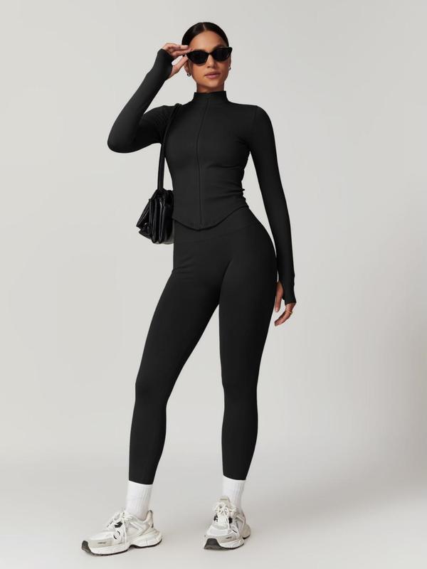 Women's Solid High Waist Seamless Sports Skinny Pants, Sporty Comfy Breathable Leggings for Yoga Gym Workout, Ladies Sportswear for All Seasons 8