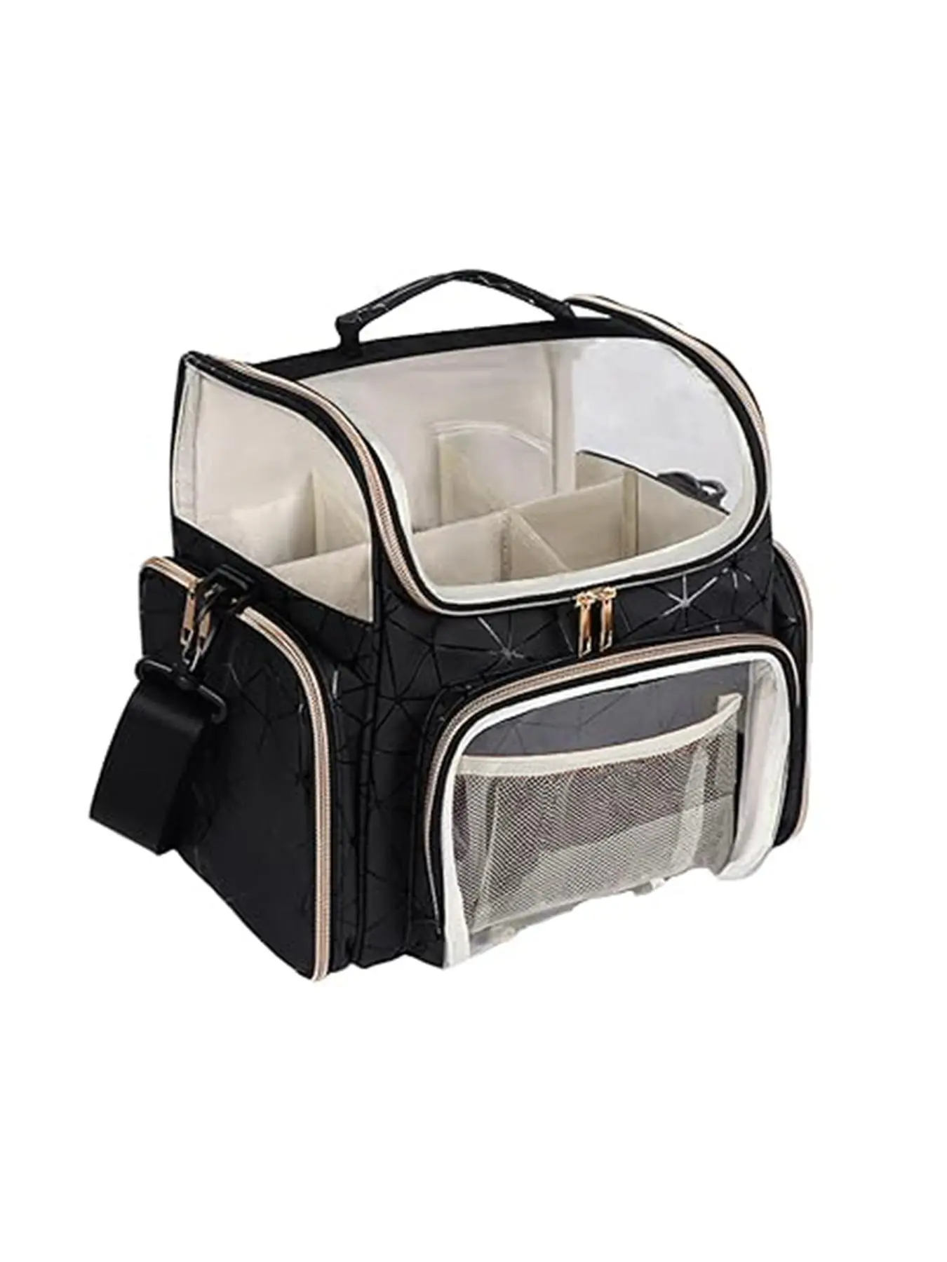 Large Capacity Marker Storage Bag, Multi-grid Marker Holder with 4 Pockets, Travel Marker Organizer, Art Supplies Storage Bag
