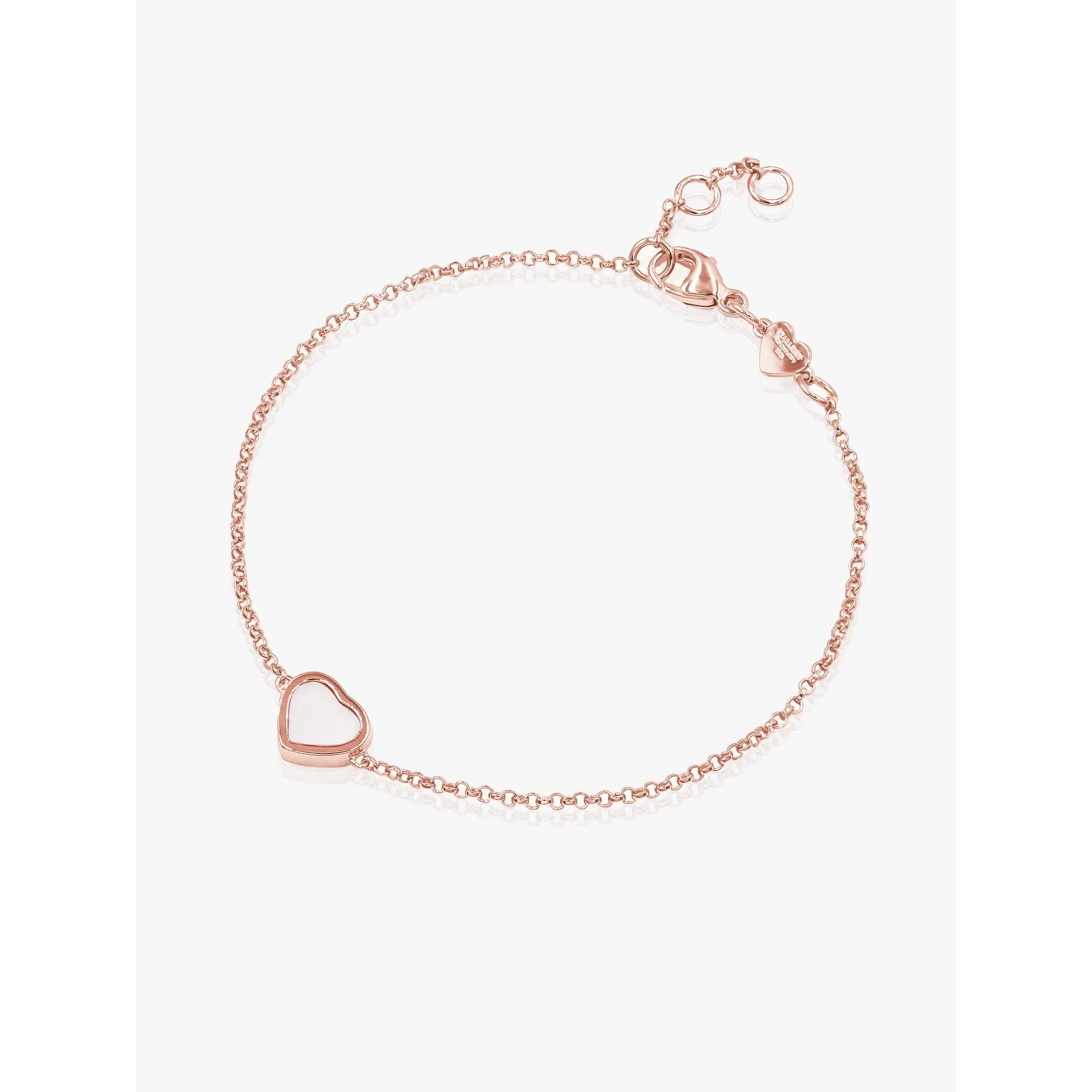 925 Rose Gold White Heart Bracelet