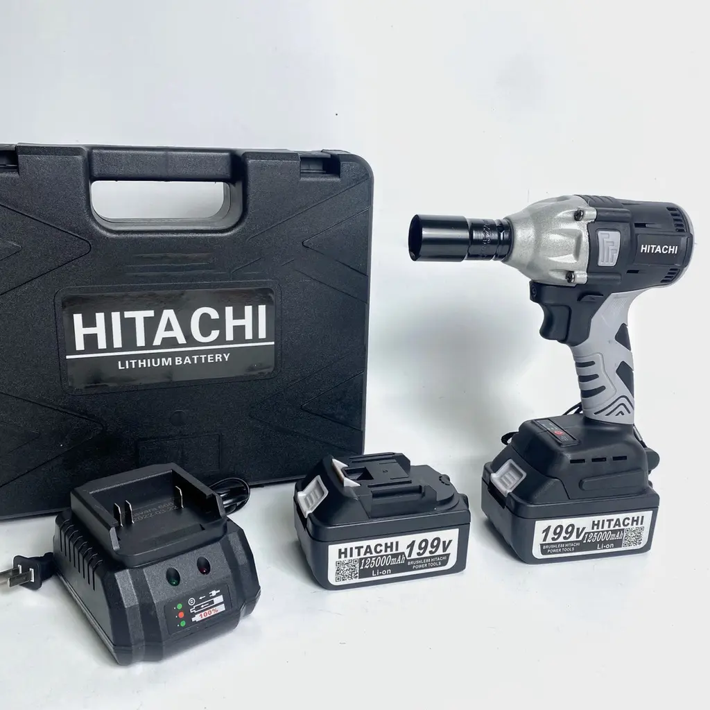 Máy Siết Bulong Hitachi 199V - không chổi than, pin khủng 10cell, lõi đồng 100% đầu 1/2 in