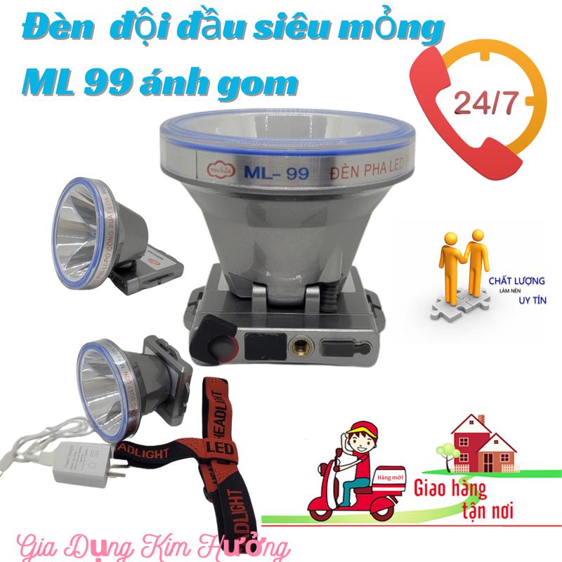 Đèn Đội Đầu Siêu Mỏng ML-99  Có Đồng Hồ Hiển Thị % Pin, Sáng Gom, Pin Lâu