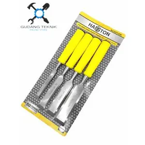Tatah Pahat Kayu SET 4pcs HASSTON PROHEX 4571-030 / Mata Tatah Ukir Kayu Wood Chisel 1/2" 3/4" 1" 1.1/4" 4 pcs SET 4571 030 HASSTON PROHEX