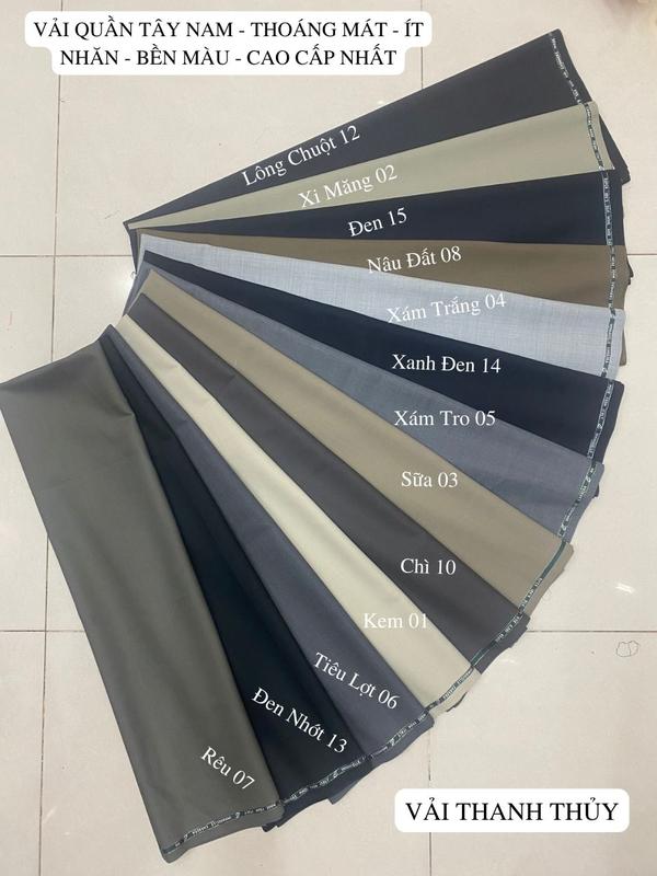 Vải Quần Tây Nam Italy Super 180S Thoáng Mát Ít Nhăn Bền Màu Cao Cấp Nhất