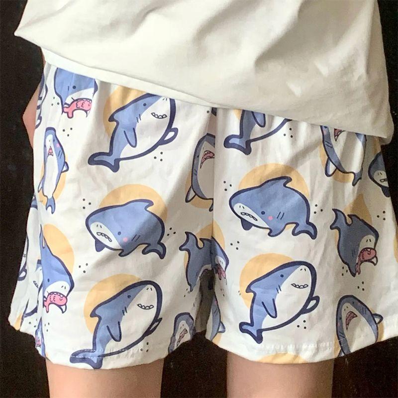 Mùa hè!Quần Đùi Mèo Kitty, Thiết Kế Hoạt Hình Dễ Thương, Thoáng Khí, Đồ Mặc Ở Nhà, Quần Đùi Ngủ, Dáng Rộng Vừa Vặn, Dành Cho Nữ, Đồ Ngủ Mùa Hè, Quần Thường Ngày 3