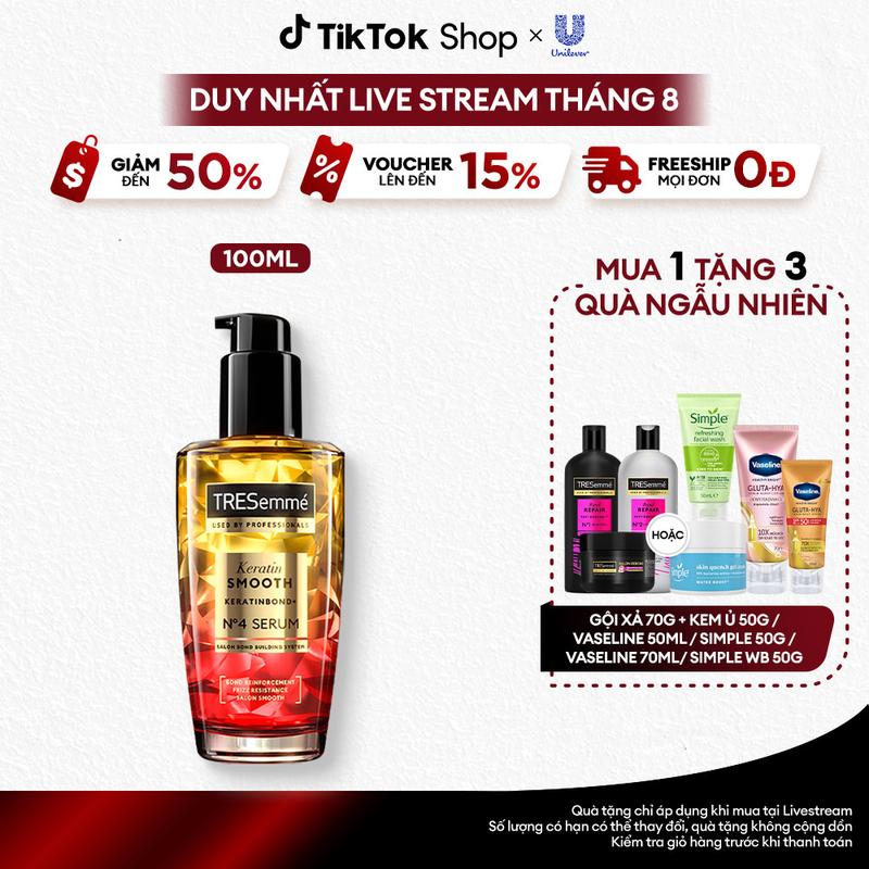 Serum Dưỡng Tóc Tạo Kiểu TRESEMME Với Tinh Dầu Marula & Keratin Hỗ Trợ Tóc Vào Nếp Suôn Mượt - Phù Hợp Cho Mọi Loại Tóc 100ml [1]