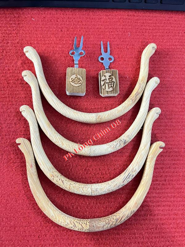 Combo 2 cặp cầu góc tre cho chim chào mào tre già - Tặng 2 xiên tre triện