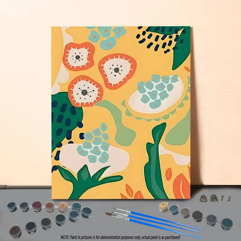 Cartoon Pattern DIY Painting Kit without Frame, 1 Set DIY Painting By Numbers Kit, Wall Art Decoration for Home Living Room Bedroom 0