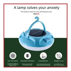 [Gloria] Lampu Emergency UFO Gantung Solar Panel Camping Lamp 300W 400W 500W Lampu Outdoor
