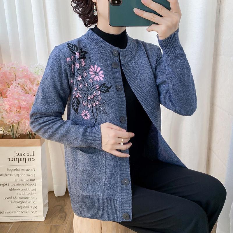 Áo len trung niên nữ tặng bà tặng mẹ áo len cho người trung tuổi cổ bẻ sang trọng Top Cardigan Top Cardigan Women