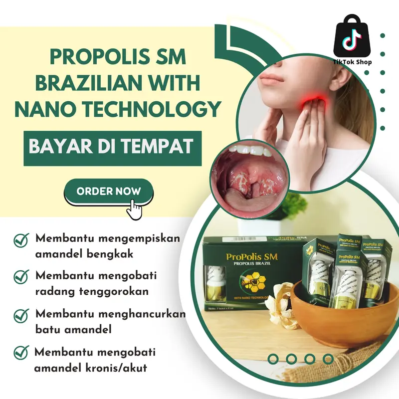 PROPOLIS SM Herbal Isi 6 ML Untuk Mengempiskan Amandel Sulit Menelan Radang Tenggorokan Original 0