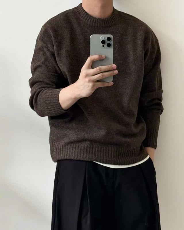 Áo Len Nam Cashmere Cao Cấp Áo Sweater Len Cổ Tròn Form Trễ Vai Unisex DENIMST 5017