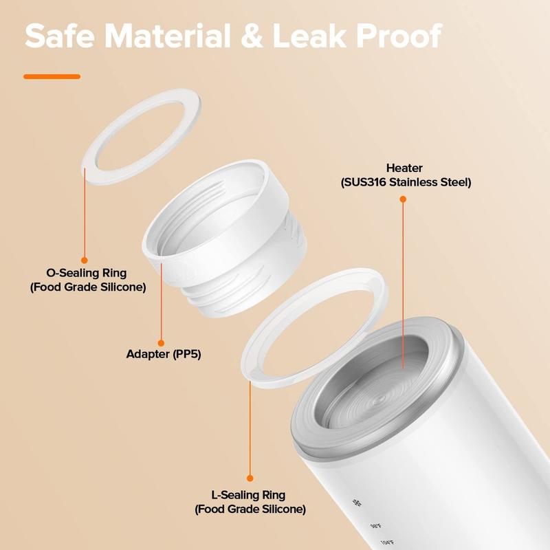 Product Introduction of LOCAL SHIPPING Universal Baby Milk Bottle Warmer Wireless Milk Heater Heating Breastmilk Thermostat Warm Infant Feeding Bottles Travel Chargeable Portable 4