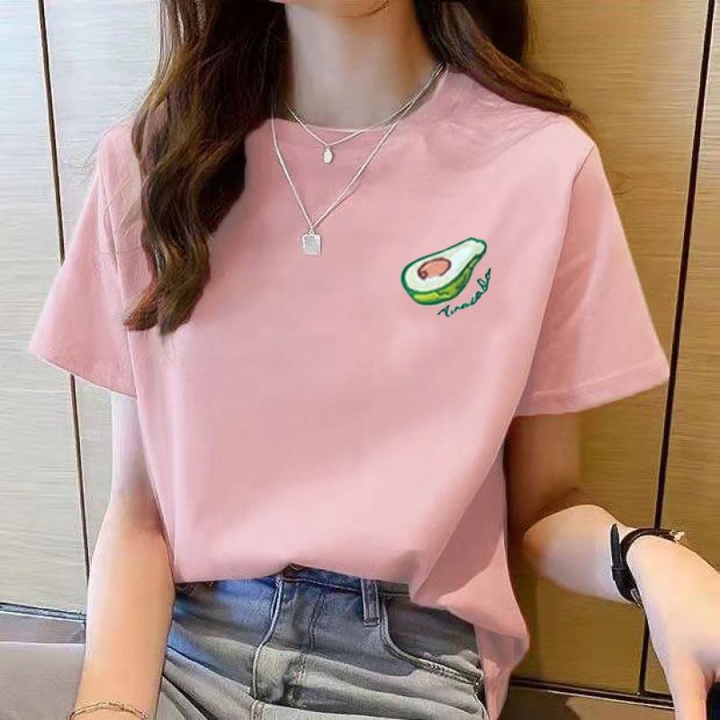  Áo thun giấy nữ form vừa kiểu mới in hình quả bơ thun cotton áo phông đẹp dáng ôm in chữ áo cộc tay thời trang đơn giản giá rẻ bán chạy quần áo thời trang giá kho sỉ 