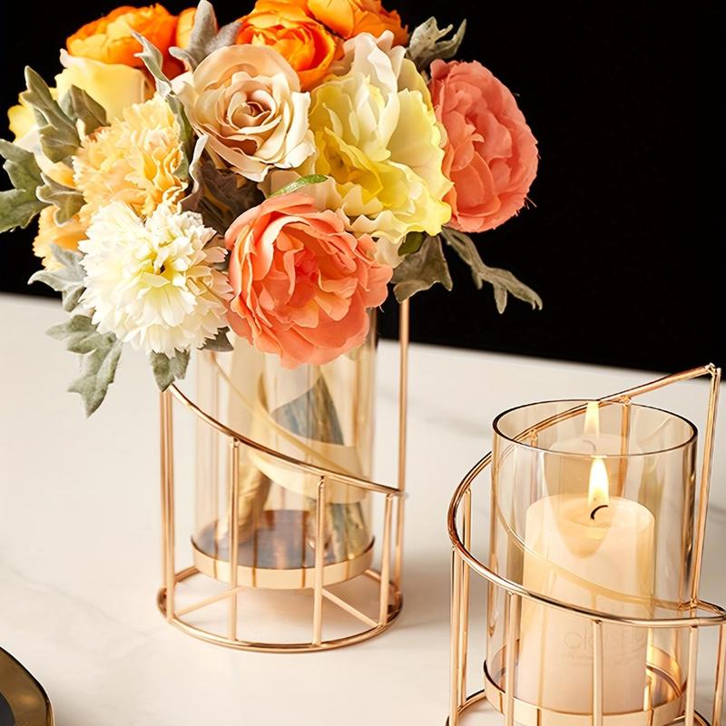Elegant Geometric Design Hollow Flower Vase, 1 Count Trendy Simple Desktop Flower Vase, Spring Decor 2024 Fashionable Vase for Daily Decoration 5