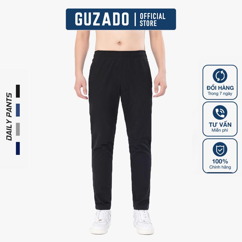 Quần Dài Thể Thao Nam GUZADO Chất Gió Mềm Mịn Thoải Mái Mặc Hàng Ngày Sport Tập Gym GDC01
