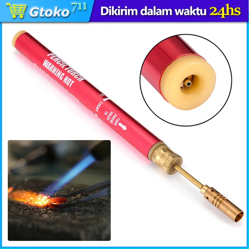 Solder Pena Gas Solder Portable Pencil Torch Las Kecil Pencil Butane Soldering Iron Kit Tools Blow / Mini Gas Blow Torch Soldering Solder Gas Cordless Welding Pen Burner