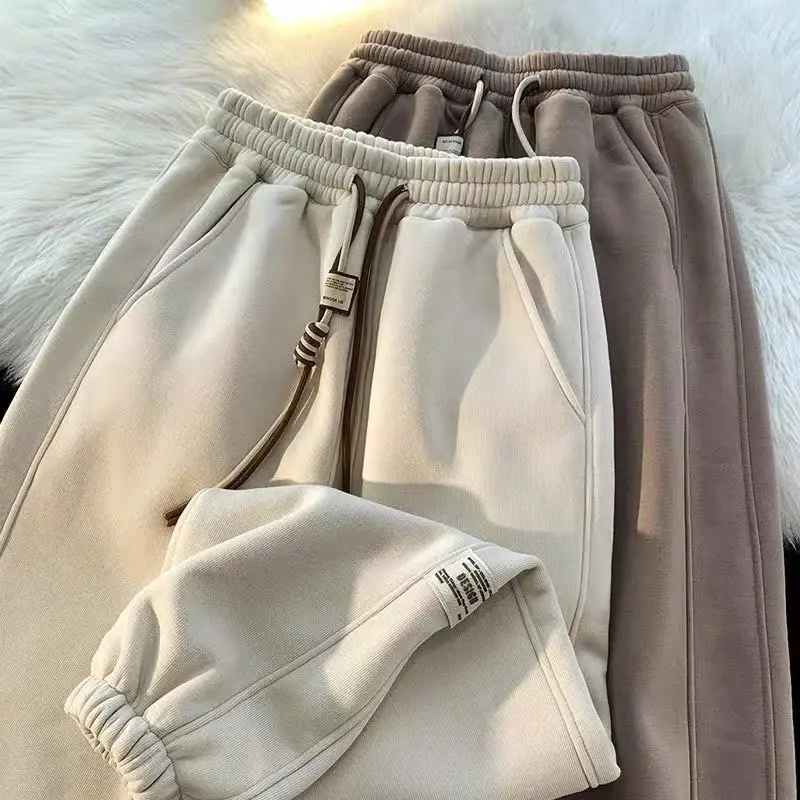 Quần Ống Rộng Quần Jogger Nữ Unisex chất Nỉ Cotton Dày Dặn Mềm Mịn 1
