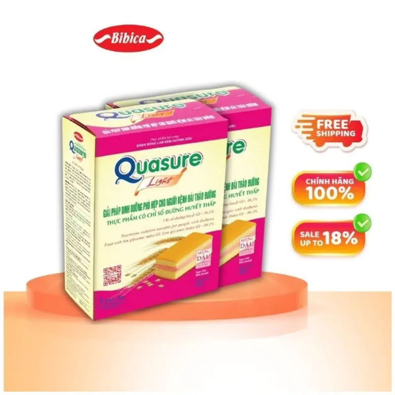 Bánh Bông Lan Quasure Lᶖght Dâu Bibica 126g - Thực phẩm dành cho người ăn kiêng, tiểu đường - Snack, Ăn Vặt Bánh Quy Food 3