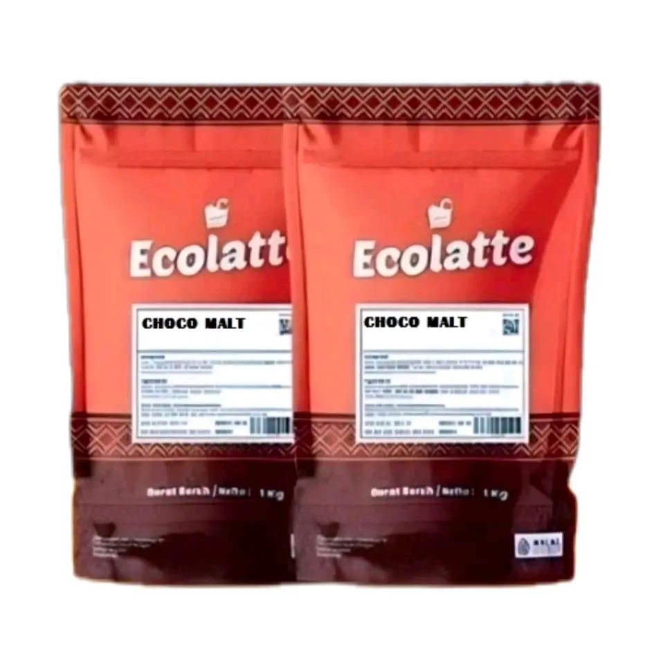 ECOLATTE 1kg CHOCO MALT, rebranding dari bubuk merk CHO'LATTE PREMIUM POWDER DRINK, Bubuk Minuman aneka varian rasa untuk BOBA