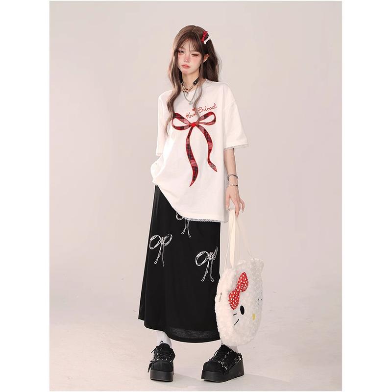 Product Introduction of Áo Thun Nữ ngắn Tay, Thêu Nơ, Có Viền Ren, Phong Cách Thời Trang Nữ, Thích Hợp Mặc Cho Nữ Top Women Cổ Tròn áo phông nữ đẹp,áo thun nữ,áo phông girl phố，áo kiểu xinh,đồ bộ nữ 6
