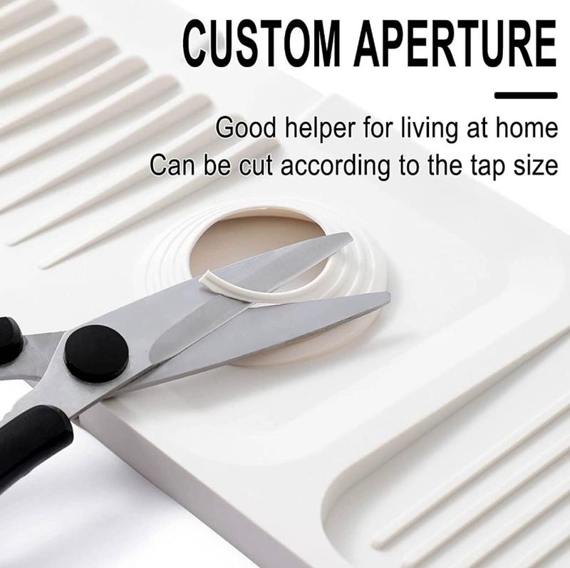 Product Introduction of Kitchen Sink Splash Guard Behind Faucet, Silicone Sink Faucet Splash Guard for Kitchen Sink, Sink Mat Drying Mat Soap Pad Mouthwash Coaster Cleaning Sponge Faucet Mat For Kitchen Bathroom Sink degradable unscented Soft Indoor 21