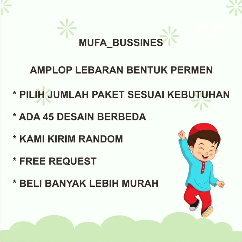 (ISI 100 PCS) Amplop THR Lebaran Idul fitri Bentuk Permen / Amplop Lebaran 2025 1