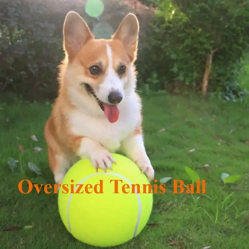 9.5 Inches Large Dog Tennis Ball, Outdoor Entertainment Inflatable Pet Toy, Funny Inflatable Exercise Ball, Durable Game Time Accessories, Enhance Pet Exercise and Intimacy 8