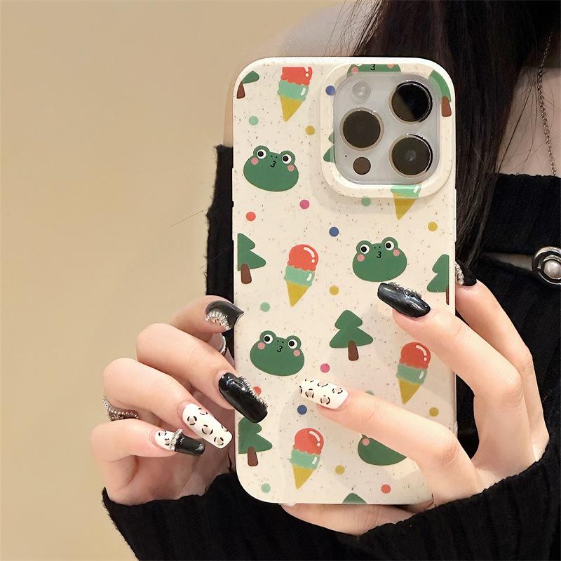 Ốp Điện Thoại, Thiết Kế Hình Hoạt Hình, Dành Cho Nữ, Tương Thích Với iPhone 15, 11, 12, 13 / 14Promax, Dễ Thương, Làm Bằng Vỏ Lúa Mì 2