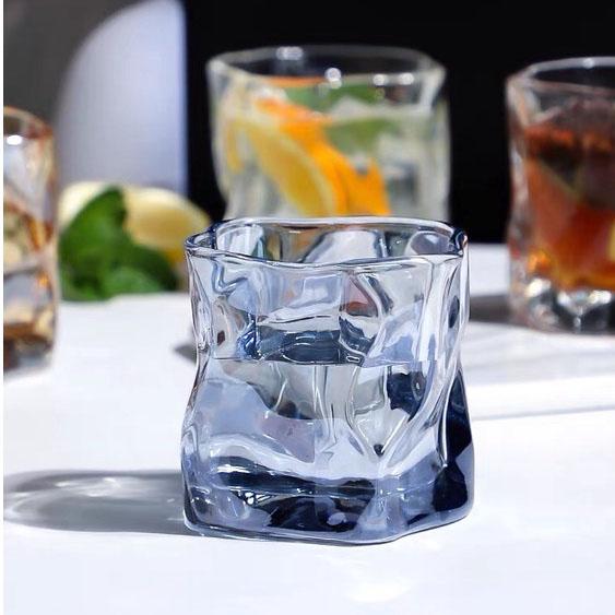 Cốc thủy tinh Origami , cốc uống cà phê, ly thuỷ tinh uống whisky cao cấp dung tích 260ml ly  thuỷ