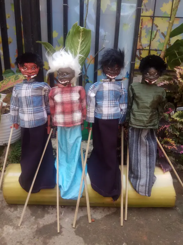 Wayang golek 'BUTA' (giri harja)kayu + cetak tinggi 40cm 5