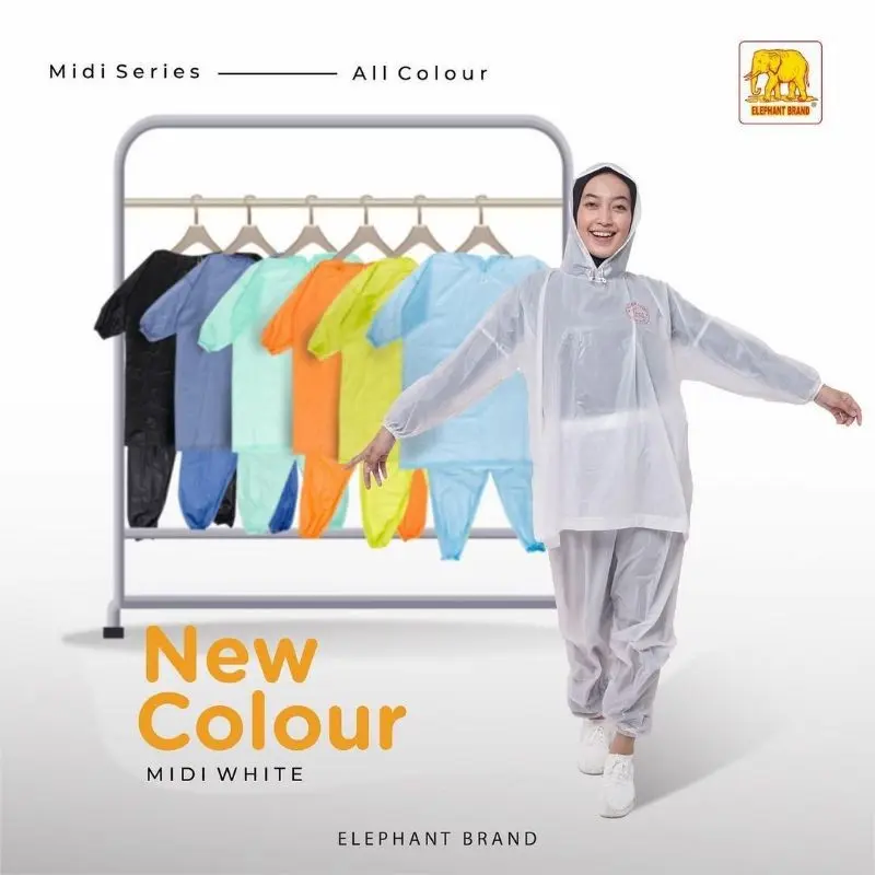 Jas Hujan Setelan Dewasa Ponco + Celana Midi / Elephant Brand 7