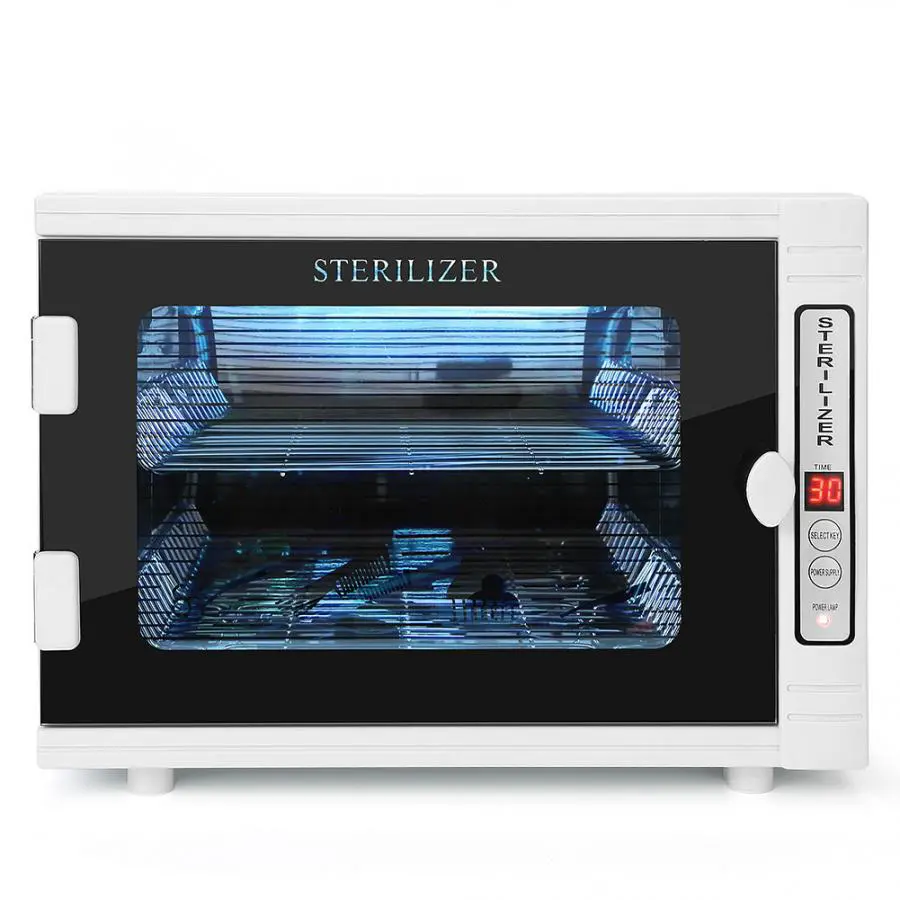 UV Sterilizer Disinfection Cabinet Salon Spa Nail Beauty Home Dental Tools Disinfection Cabinet Sterilizer with Timer 12L Capacity